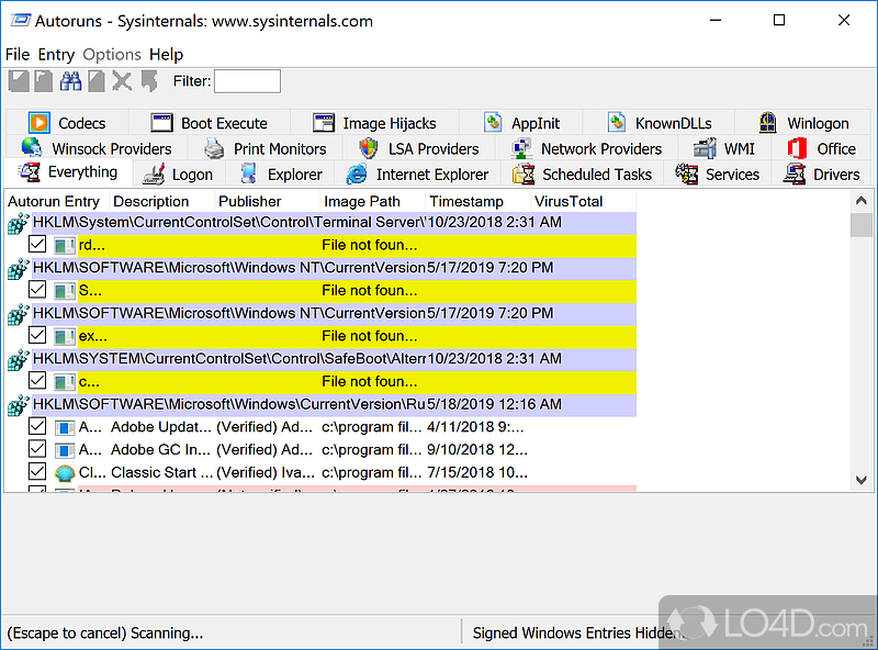Sysinternals Suite utility tools interface